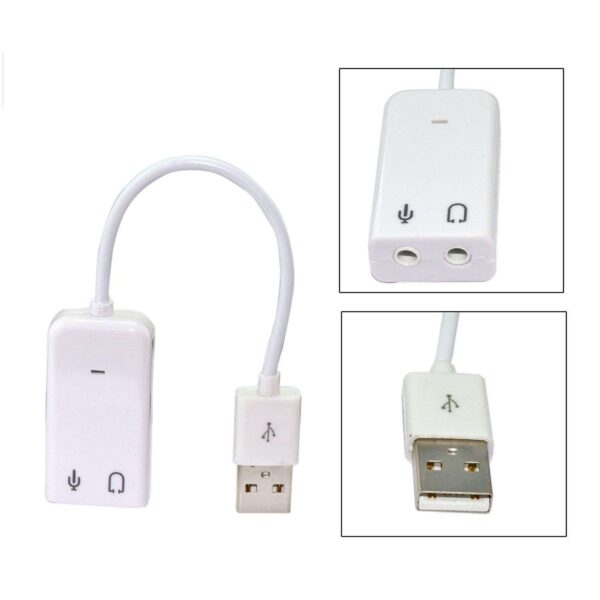 USB Sound Card | External Stereo Sound Card with 3.5 mm Headphone and Microphone Socket 7.1 Channel